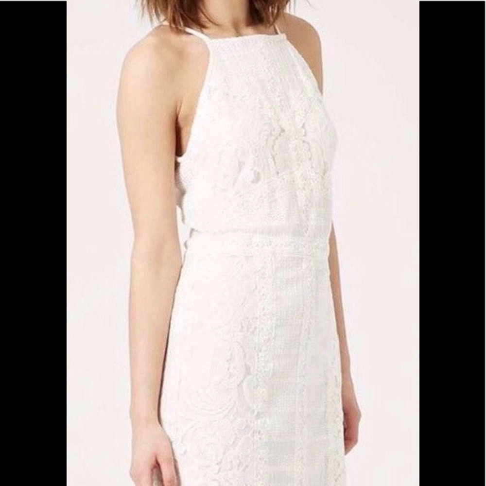 TOPSHOP halter lace mini dress